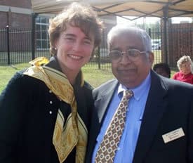 Lincoln poses with P. Vasudevan, M.D., a Helena-West Helena physician.