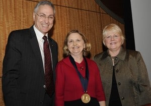 UAMS Chancellor Dan Rahn, M.D. and College of Medicine Dean Debra H. Fiser both spoke at the investiture of Stacy Rudnicki, M.D. 