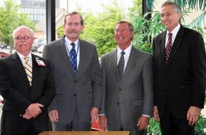 (L-R) Ron Cole, Mark Mengel, Mike Gibson and Dan Rahn pose during the signing ceremony for the $1 million endowment to benefit AHEC Northeast.
