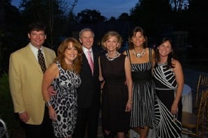 Distinguished Honoree Award recipient Robert Fincher, M.D., (third from left) with his family (from left) Matt and Alissa Coffield; Bonnie Fincher; Courtney Blaisdell; and Libby Fincher Achee.