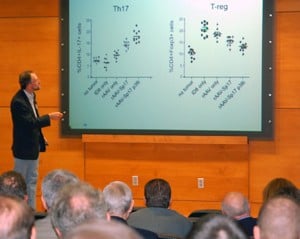 Venture capitalists heard from UAMS’ Martin Cannon, who made the case for DCV Technologies, which is developing a cancer-fighting vaccine.