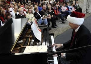 Chancellor Dan Rahn, M.D., plays some holiday favorites on piano.