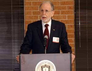 Dean Ronald Winters, Ph.D., speaks at the 2009 opening of the new College of Health Related Professions site.