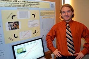 Josh Calloway, a student in the biostatistics program, used statistical analysis of exercise to determine optimum endurance and metabolic intensity.