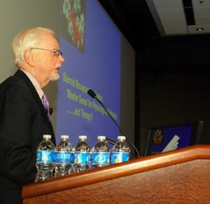Bert O'Malley, M.D., gives the first Robert E. McGehee, Jr., Ph.D., Distinguished Lecture in Biomedical Research.