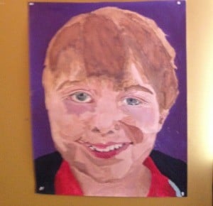 Ryan Longood’s seventh-grade “Self Portrait” was on display at the St. Christopher’s School in Richmond, Va.