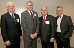 (From left) Kohler, UAMS Chancellor Dan Rahn, M.D., O'Sullivan and Murphy