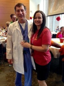 Whit Hall, M.D., and Alexandra Warner, R.N., are among the NICU members attending to reunite with families they’ve served in the unit.