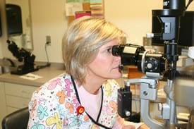 Kim Carman, an ophthalmic medical technologist at the UAMS Jones Eye Institute, is a graduate of the UAMS program.