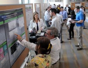 About 100 researchers, physicians, faculty and students attended the Showcase of Medical Discoveries: Infectious Disease and the Microbiome on Sept. 16 at the Winthrop P. Rockefeller Cancer Institute.