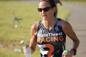 Kristi Rogers runs in the 2014 Trifest triathlon, held by the Rampy MS Research Foundation, which funds multiple sclerosis research at UAMS.