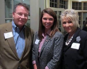 Arkansas Rep. Michelle Gray (center) visits with Phil Baldin and Judy Belcher at the Friends of UAMS -- Batesville Chapter event.