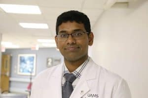 Sanjeeva Onteddu, M.D., an assistant professor of neurology in the UAMS College of Medicine, says timing is essential when it comes to treating stroke patients. 