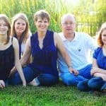 Janet Boxx (center) with her husband, David, and three daughters, Gracen (far left), Bethany and Katelyn (far right). Gracen was severely injured in a 2013 car accident in which her sisters died.