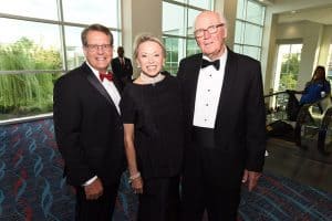 UAMS Cancer Institute Director Peter Emanuel, M.D., (left) with Gala for Life chairs Carol and Porter Rodgers Jr., M.D.