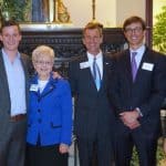 The Friends of UAMS chapter in Mountain Home is the program's 11th. From left to right: Chancellor Dan Rahn, M.D.; state Sen. Scott Flippo; state Rep. Nelda Speaks; Lance Burchett, vice chancellor for Institutional Advancement; Beau Blair, executive vice chair of the UAMS Foundation Fund Board; and Lang Zimmerman.