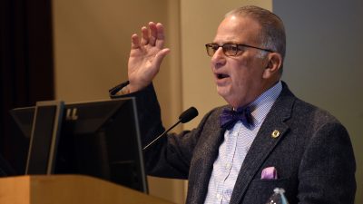 Hal Kushner, M.D., recounted his five and a half years as a prisoner of war during the Vietnam War to UAMS faculty, staff and students Feb. 7.