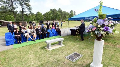 UAMS and Roller Funeral Homes dedicated the Love Lives Memorial at Riverwood Memorial gardens Cemetery in Maumelle in remembrance of pregnancy and infant loss.