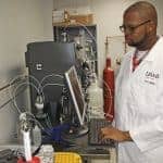 Bolden working in lab