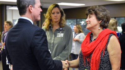 Chancellor shaking hands