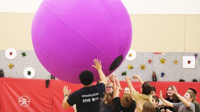 Students in the Magazine School District play during HealthyNow field Day.