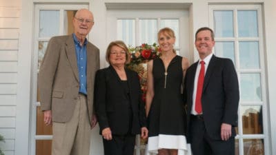 Tommy and Sylvia Boyer hosted UAMS Chancellor Cam Patterson, M.D., MBA and wife Kristine Patterson, M.D., at the latest Friends of UAMS event in Fayetteville.