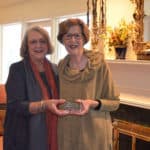 Sue Ward (right), UAMS Winthrop P. Rockefeller Cancer Institute 2018 Volunteersof the Year, with Janie Lowe, director of volunteer services and auxiliary.