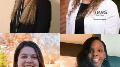 Four students were selected for the 2019 Geriatric Student Scholars program. They are (clockwise from top left) Taylor Bennett, Samantha Pennington, Larreasha Adams and Holly Bennett.