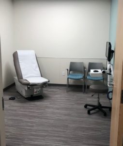 The newly remodeled UAMS Allergy, Endocrinology, Podiatry, Pulmonary and Renal clinics has 17 exam rooms.