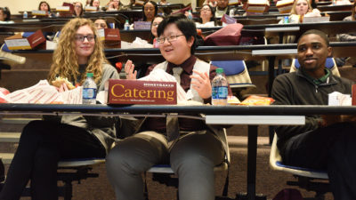 Visiting undergraduates heard from current UAMS students during a lunch discussion panel.