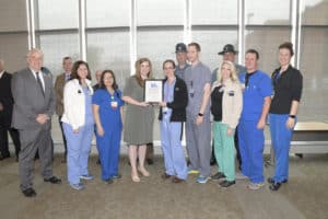 The nurses who helped care for Cpl. Clayton McWilliams were recognized.