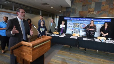 William Slikker Jr., Ph.D., introduces NCTR research during the 23rd Showcase of Medical Discoveries.