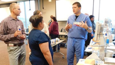 More than 180 health care professionals, first responders, police officers and firefighters attended the fourth annual ICARE Conference for Trauma Education at UAMS in Little Rock on April 6-7 to receive updates and additional training exercises on best practices in emergency care.