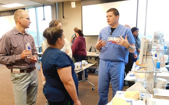 More than 180 health care professionals, first responders, police officers and firefighters attended the fourth annual ICARE Conference for Trauma Education at UAMS in Little Rock on April 6-7 to receive updates and additional training exercises on best practices in emergency care.