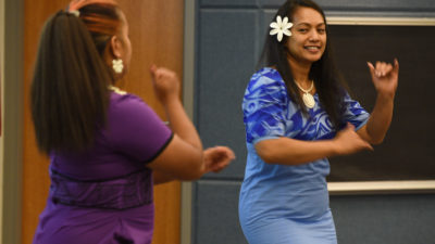 Members of the Ozark Islanders dance group perform at the Asian and Pacific Islander Heritage Month celebration.