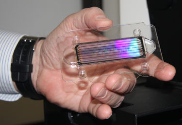DNA sequencing chip held in hand