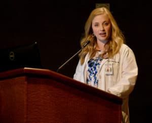 Emily McKinney, president of the Physician Assistant Studies Class of 2019, told her fellow students that while PA school is a lot of hard work, it is an amazing journey.