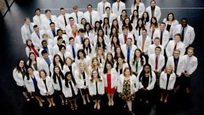Group shot of students from above