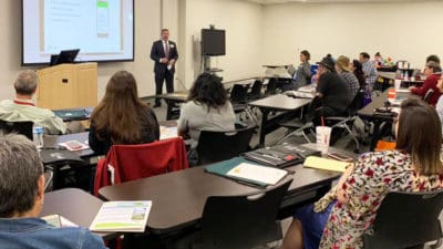 TBI State Partnership workshops like this one in Batesville are being done with assistance from the TBI Advisory Board Workgroup, comprised of representatives from many agencies and organizations and those living with brain injuries.