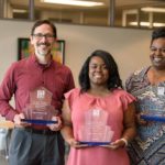 Dr. Edith Irby Jones Excellence in Diversity and Inclusion Award winners (from left) Gregory Robinson, Ph.D., Danviona King and April Hughes.