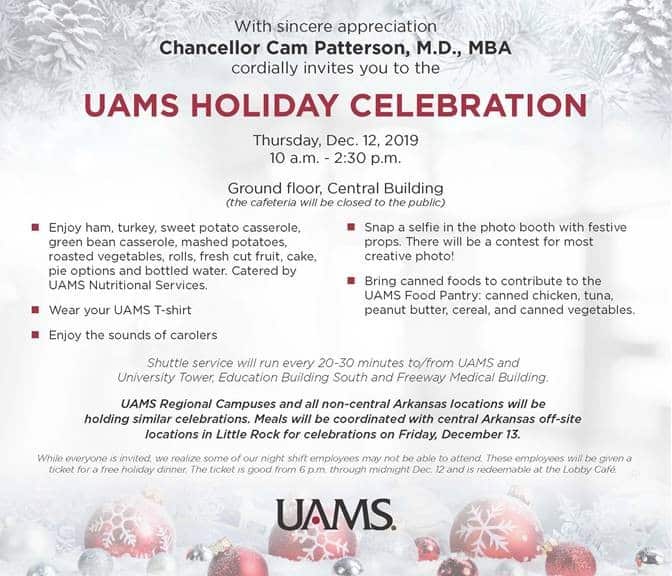 UAMS Holiday Celebration on Dec. 12 UAMS News