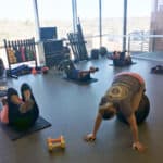 Team UAMS members work out in the Fitness Center. The 12x12 Challenge encourages participants to work out at least 12 times a month for an entire year.