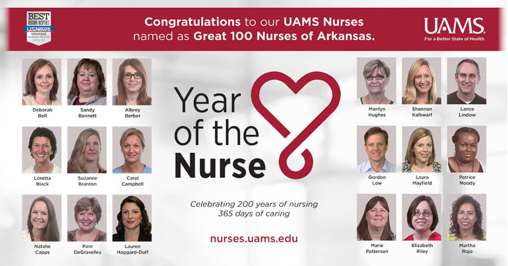 Great 100 Nurses Recognizes UAMS Nurses