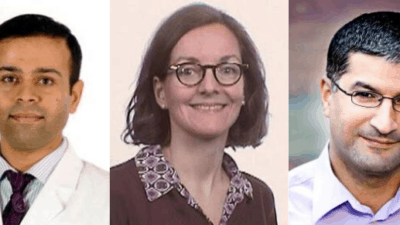 (L-R) Nishank Jain, M.D., M.P.H., Margarete Kulik, Ph.D., M.Sc., and Yasir Rahmatallah, Ph.D., were selected as the inaugural class of Data Scholars.