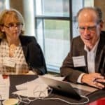 Elisabet Borsheim, Ph.D., and Brooks Gentry, M.D., co-leaders of the KL2 Program, here at the UAMS Translational Research Institute's fall 2019 Planning Retreat.