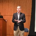 Chancellor Cam Patterson, M.D., MBA, addresses Team UAMS during a June 10 Town Hall webinar.