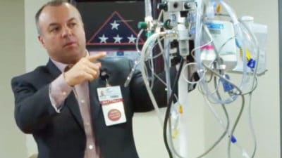 Jeff Halbert, director of UAMS Respiratory Care, discusses the use the high-flow nasal cannula on an All Sites Call.