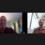 Brian Parks and Lance Benson at a virtual meeting for the scholarship recipients.