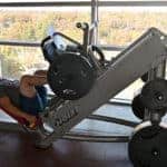 Adam Carter works out in the UAMS Fitness Center.