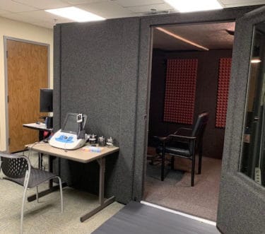A sound booth has been installed in the Speech and Hearing Clinic's new location in Education Building South.